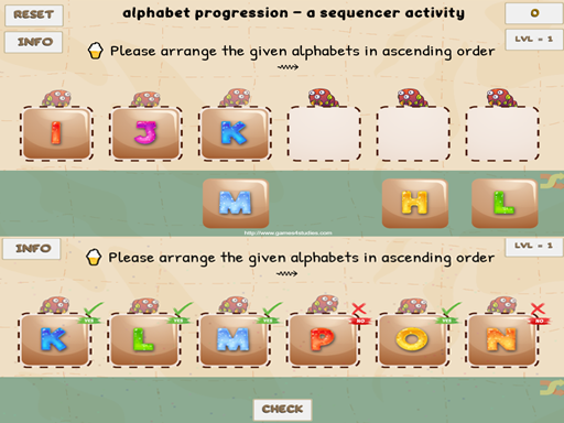 Alphabet Progression - a sequencer activity