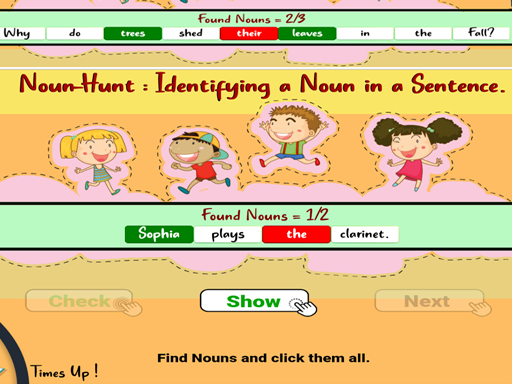 Noun-Hunt : Identifying a Noun in a Sentence 